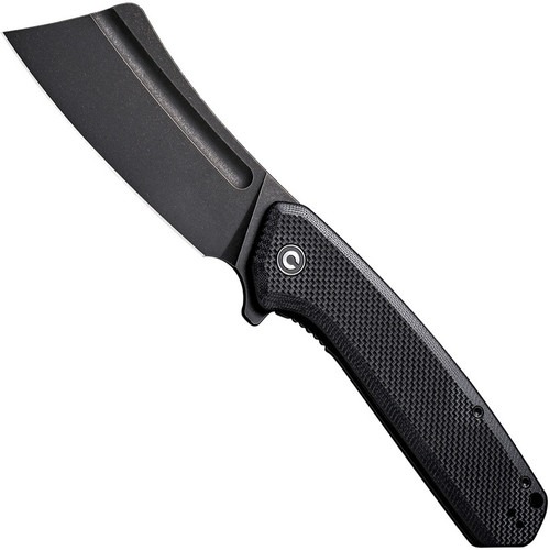 CIVIVI Black Bullmastiff Flipper Knife, Black Cleaver Blade | BladeOps