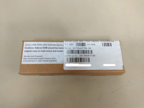 Lenovo.Memory 4 GB SODIMM 260-pin DDR4 SDRAM 2400 MHz (PC4-19200) Unbuffered Non-ECC GX70N46759-04