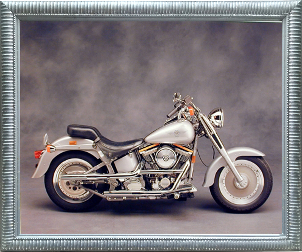 Impact Posters Gallery Silver Harley Davidson Motorcycle Wall Decor
