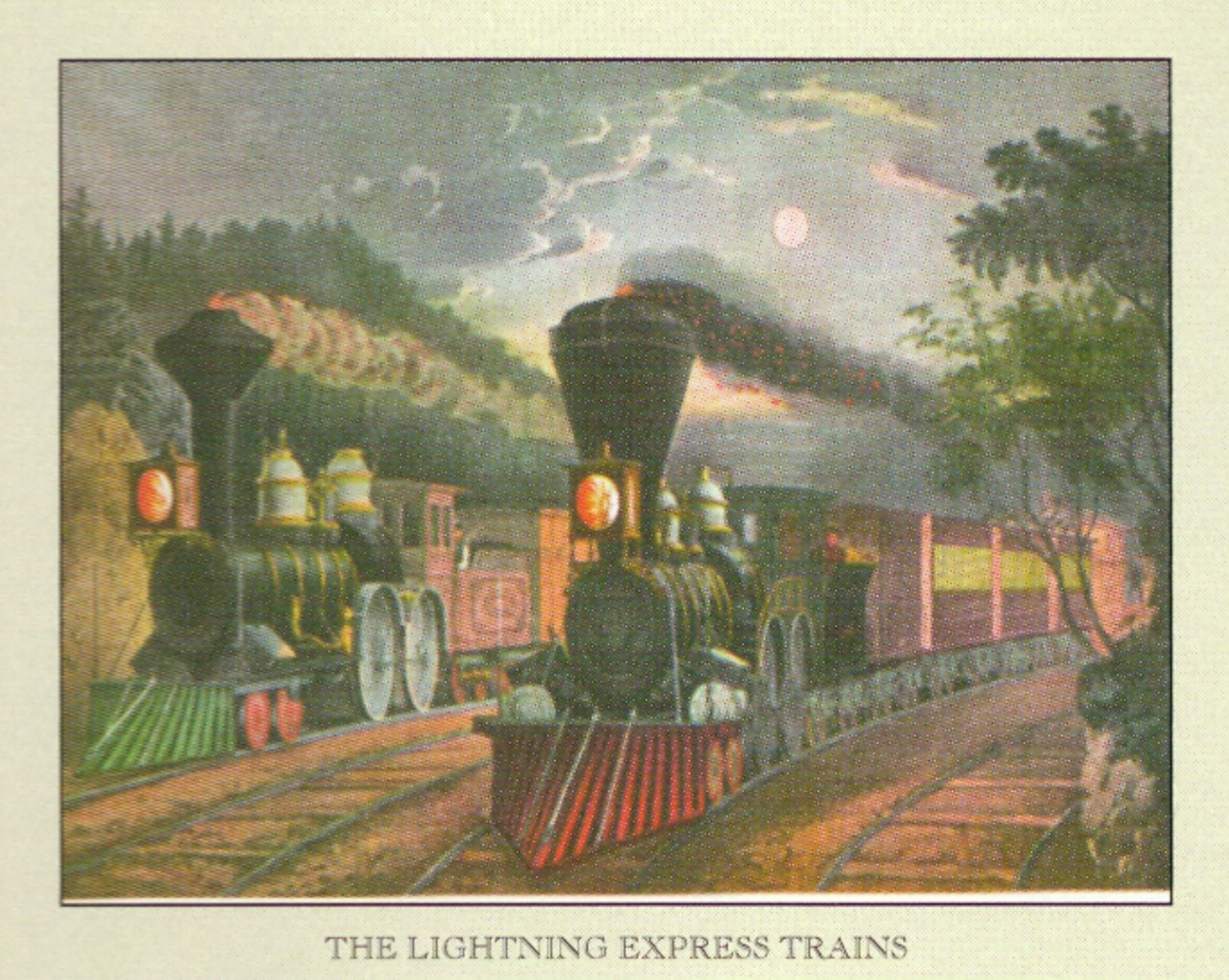 The Lightning Express Train American Railroad Posters