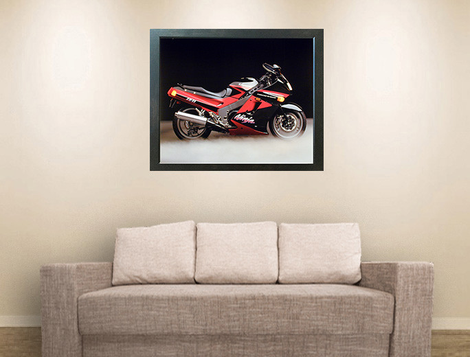 Kawasaki Ninja Zx11 Motorcycle Wall Decor Espresso Framed Picture