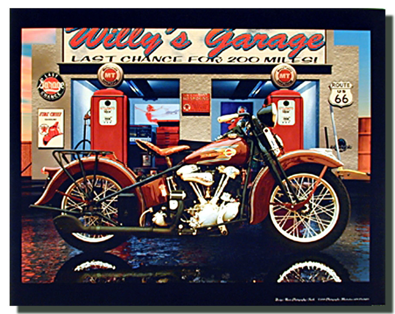 Harley Davidson Willy's Garage Motorcycle Poster Motorcycle Posters