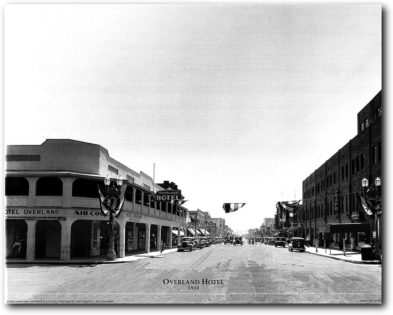 Las Vegas, Overland Hotel 1930 Vintage Motor Car Old City Black And