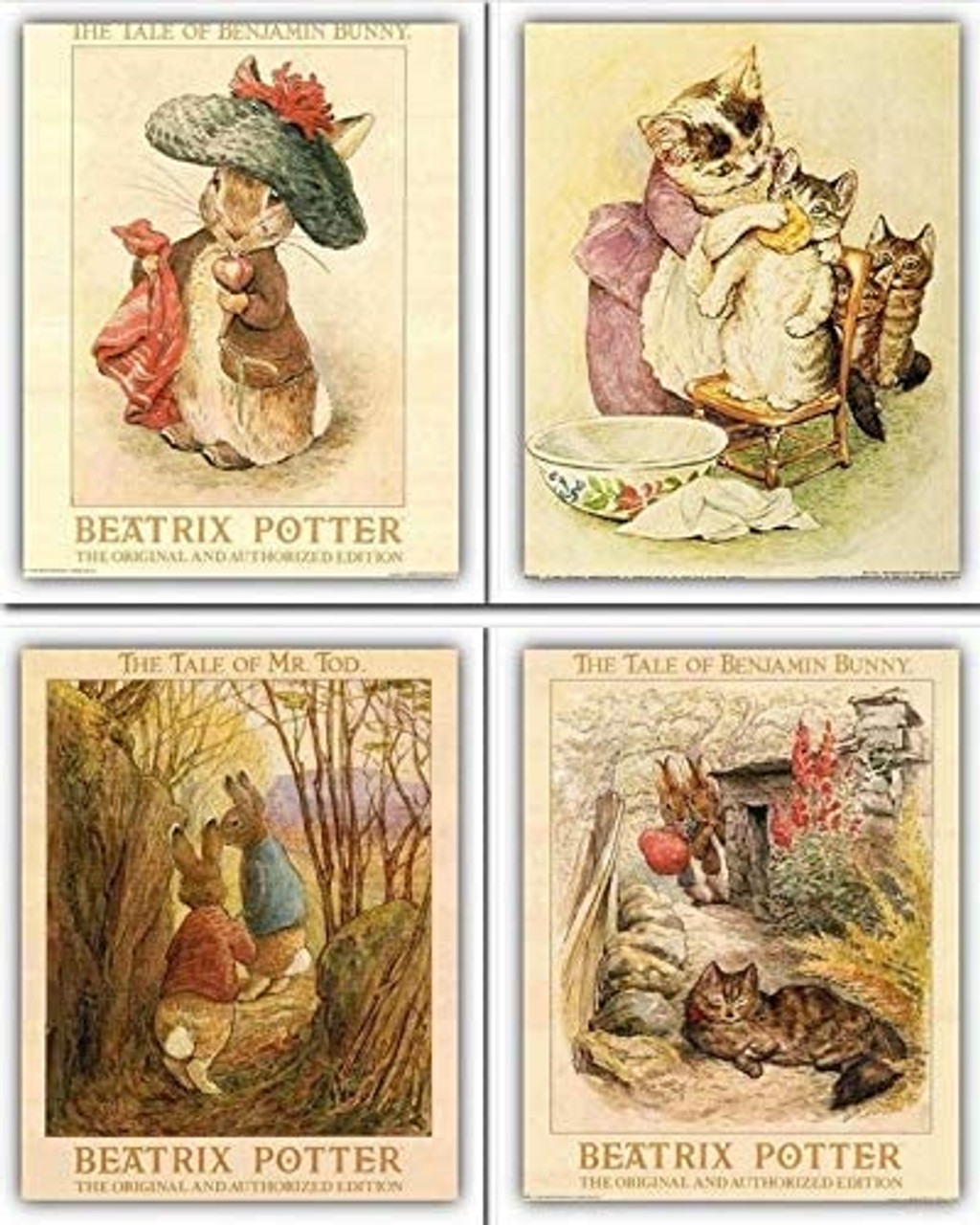 Beatrix Potter Bunny Rabbit Childrens Kids Room Original and Authorized  Edition Wall Decor Espresso Framed Picture Art Print (20x24) - Impact  Posters Gallery
