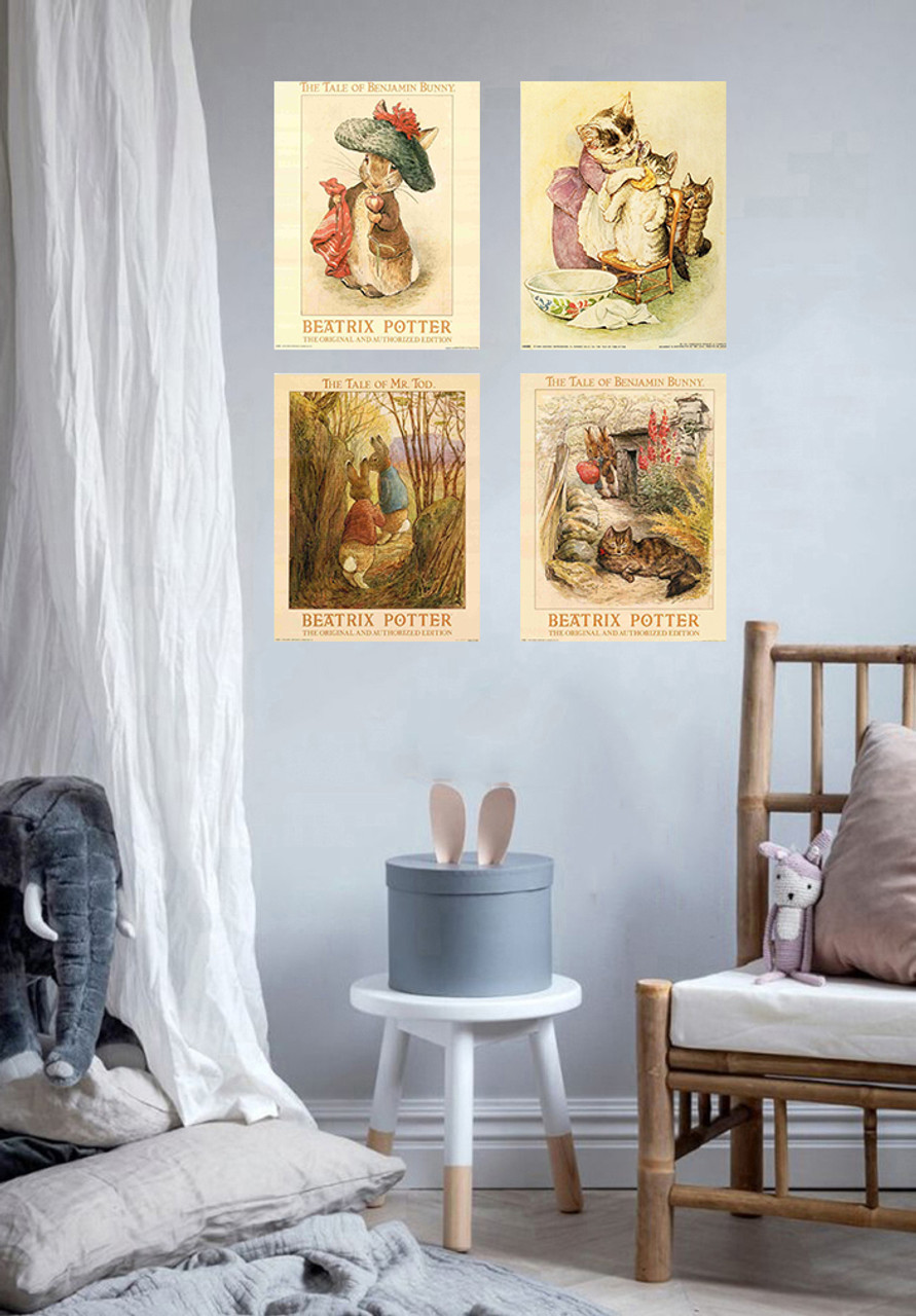 Vintage The World of Beatrix Potter Box of Four Puzzles Wall Decor Baby  Room