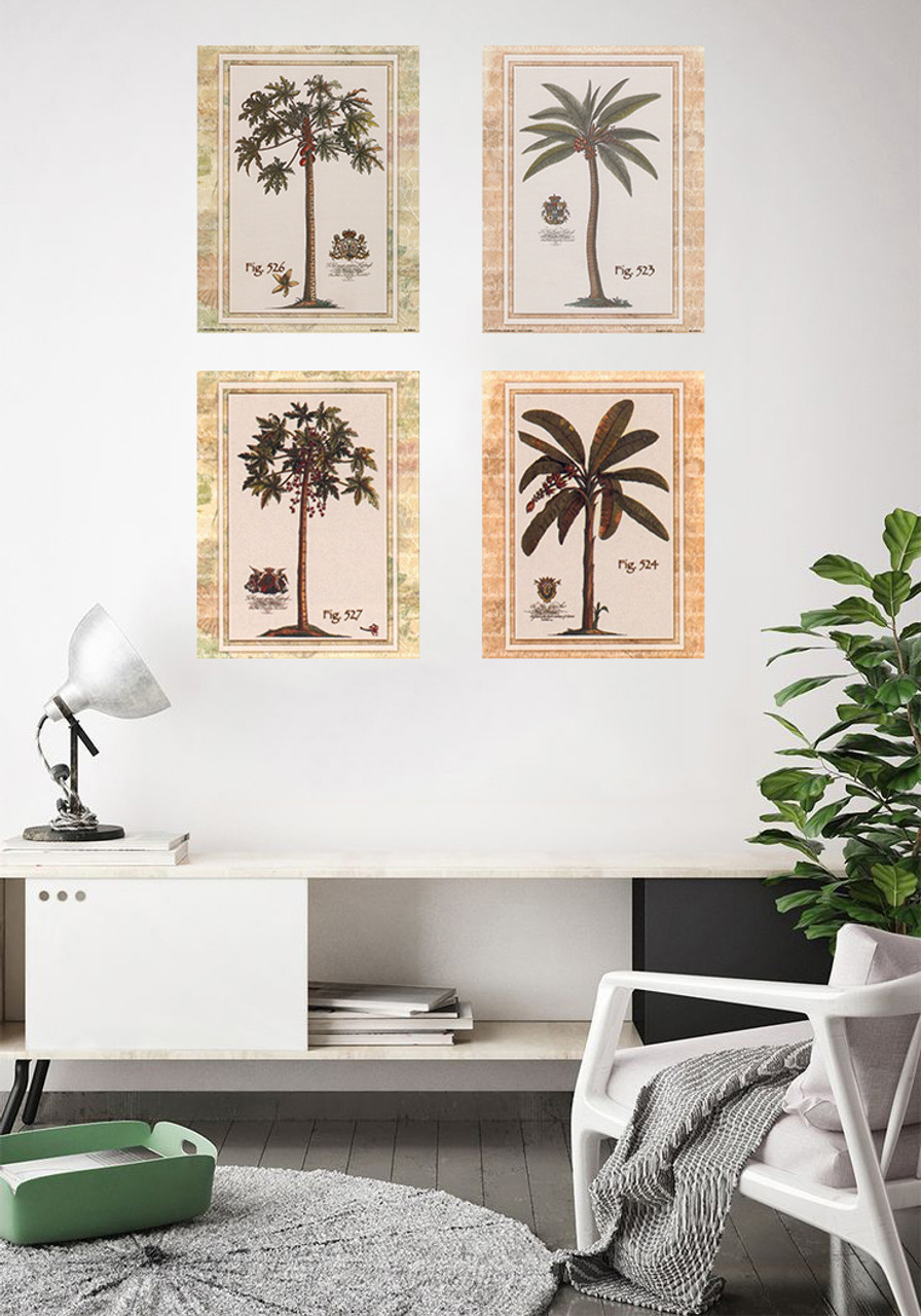 Vintage Tropical Palm Tree Four - Impact Poster Print Posters Contemporary Wall Landscape Decor Art 16x20 Picture Set Gallery