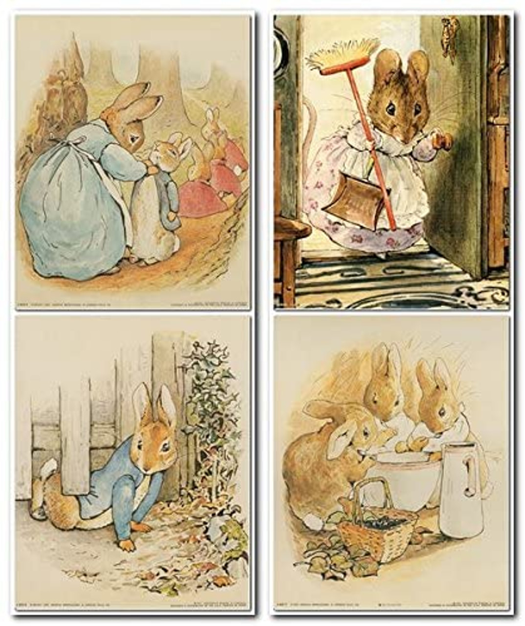 Beatrix Potter Tale Of Peter Rabbit Mrs Rabbit British Childrens Book  Illustrations Cool Wall Decor Art Print Poster 12x18