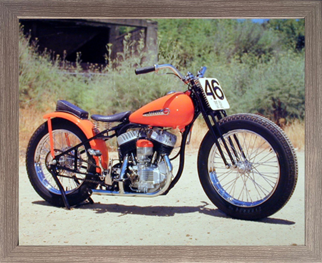 Vintage Harley Davidson Buck Lovell Motorcycle Biker Barnwood