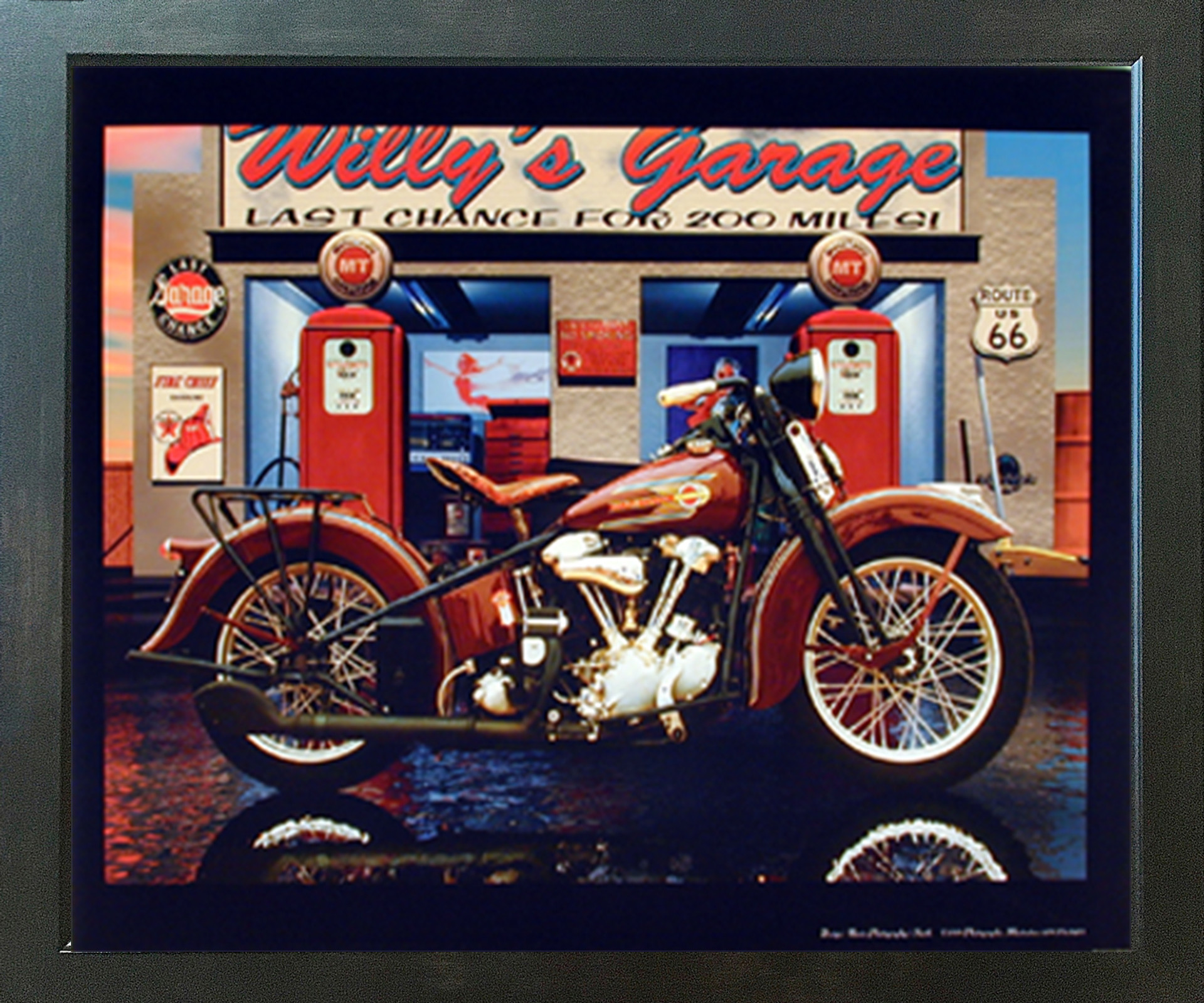 Harley Davidson Willy's Garage Vintage Motorcycle Wall Home Decor