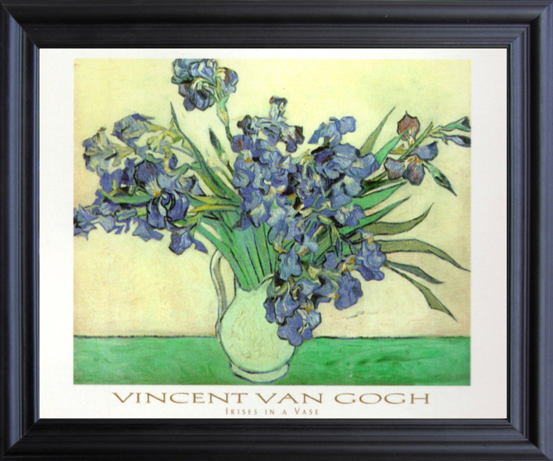Vincent Van Gogh Iris Flower in vase Floral Black Framed Art Print ...