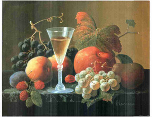 Wine & Fruit Still Life Kitchen Wall Decor Fine Art Print Poster (24x36) Wine & Fruit Still Life Kitchen Wall Decor Fine Art Print Poster (24x36)