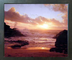Coastal Sunrise on Ocean Beach Landscape Scenery Wall Decor Espresso Framed Picture Art Print (20x24) Coastal Sunrise on Ocean Beach Landscape Scenery Wall Decor Espresso Framed Picture Art Print (20x24)