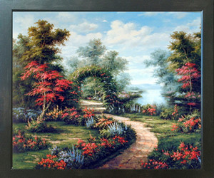 Garden Path Under Flower Arch Scenic Landscape Espresso Framed Wall Decor Picture Art Print (20x24) Garden Path Under Flower Arch Scenic Landscape Espresso Framed Wall Decor Picture Art Print (20x24)