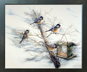 Chickadee Birds House on Tree Animal Espresso Framed Wall Decor Picture Art Print (20x24) Chickadee Birds House on Tree Animal Espresso Framed Wall Decor Picture Art Print (20x24)