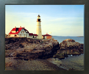 Portland Maine Lighthouse  Scenic Landscape Nature Espresso Wall Decor Framed Picture Art Print (20x24) Portland Maine Lighthouse  Scenic Landscape Nature Espresso Wall Decor Framed Picture Art Print (20x24)