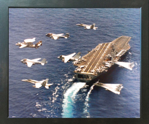 Military Jets Flying By Navy Aircraft Carrier USS George Washington Aviation Wall Decor Espresso Framed Picture Art Print (20x24) Military Jets Flying By Navy Aircraft Carrier USS George Washington Aviation Wall Decor Espresso Framed Picture Art Print (20x24)