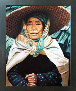 Asian Japanese Elderly Woman in Hat Espresso Framed Art Print Picture (20x24) Asian Japanese Elderly Woman in Hat Espresso Framed Art Print Picture (20x24)