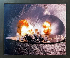 USS Missouri Battleship Firing Guns Military Navy Wall Espresso Framed Picture Art Print (20x24) USS Missouri Battleship Firing Guns Military Navy Wall Espresso Framed Picture Art Print (20x24)