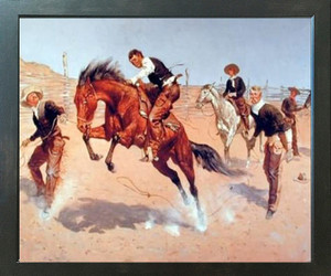 Western Cowboys Wall Decor Espresso Framed Picture Art Print (20x24) Western Cowboys Wall Decor Espresso Framed Picture Art Print (20x24)
