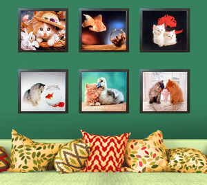 Cute Cat and Goldfish Funny Kitten Kids Room Wall Espresso Framed Picture Art Print (20x24) Cute Cat and Goldfish Funny Kitten Kids Room Wall Espresso Framed Picture Art Print (20x24)