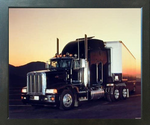 Peterbilt Semi with Trailer Big Rig Truck Wall Poster (Espresso Framed Picture Art Print - 20x24) Peterbilt Semi with Trailer Big Rig Truck Wall Poster (Espresso Framed Picture Art Print - 20x24)