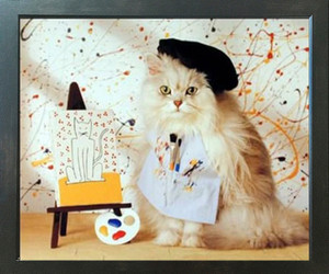 Cute Cat Kitten Painting Animal Kids Room Wall Espresso Framed Picture Art Print (20x24) Cute Cat Kitten Painting Animal Kids Room Wall Espresso Framed Picture Art Print (20x24)