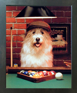 Cute Dog Playing Pool Funny Wildlife Animal Wall Decor Espresso Framed Picture Art Print (20x24) Cute Dog Playing Pool Funny Wildlife Animal Wall Decor Espresso Framed Picture Art Print (20x24)