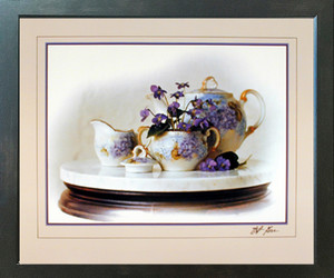 Country Violets Flowers & Tea Pot Still Life Fine Wall Decor Espresso Framed Picture Art Print (20x24) Country Violets Flowers & Tea Pot Still Life Fine Wall Decor Espresso Framed Picture Art Print (20x24)