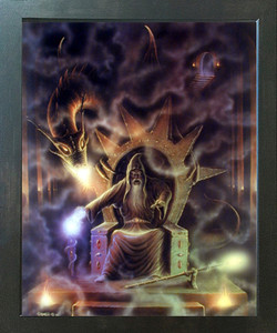 Magical Dragon Wizard Fire Kids Room Fantasy Wall Decor Espresso Framed Picture Art Print (20x24) Magical Dragon Wizard Fire Kids Room Fantasy Wall Decor Espresso Framed Picture Art Print (20x24)