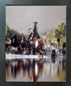 Cowboy Roundup Horses Old West Western Wall Decor Espresso Framed Picture Art Print (20x24) Cowboy Roundup Horses Old West Western Wall Decor Espresso Framed Picture Art Print (20x24)