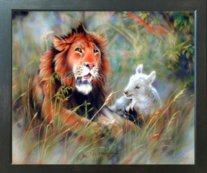 Lamb and Lion Spiritual and Religious Espresso Framed Picture Fine Art Print (20x24) Lamb and Lion Spiritual and Religious Espresso Framed Picture Fine Art Print (20x24)