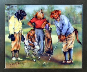 Dogs Playing Golf Sports Kids Room Wall Decor Espresso Framed Picture Art Print (20x24) Dogs Playing Golf Sports Kids Room Wall Decor Espresso Framed Picture Art Print (20x24)
