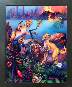 Dinosaur Triceratops Raptors Fantasy Wall Decor Espresso Framed Picture Art Print (20x24) Dinosaur Triceratops Raptors Fantasy Wall Decor Espresso Framed Picture Art Print (20x24)