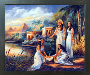 Moses Rescued From the Water Bible Spiritual and Religious Espresso Framed Art Print Picture (20x24) Moses Rescued From the Water Bible Spiritual and Religious Espresso Framed Art Print Picture (20x24)
