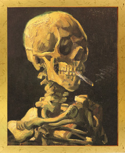 Don't Smoke Skeleton with Cigarette Vincent Van Gogh Wall Decor Golden Framed Art Print Poster (18x24) Don't Smoke Skeleton with Cigarette Vincent Van Gogh Wall Decor Golden Framed Art Print Poster (18x24)