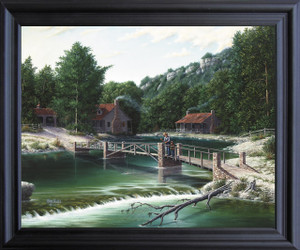 Gone Fishing Rustic River Bridge Landscape Wall Decor Black Framed Art Print Poster (19x23) Gone Fishing Rustic River Bridge Landscape Wall Decor Black Framed Art Print Poster (19x23)