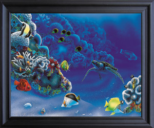 Tropical Fish And Tortoise (Turtle) Underwater Ocean Animal Black Framed Art Print Poster (19x23) Tropical Fish And Tortoise (Turtle) Underwater Ocean Animal Black Framed Art Print Poster (19x23)
