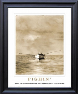 Good Day For Fishing Under Clouds Boat Motivational Wall Decor Black Framed Art Print Poster (19x23) ?? Good Day For Fishing Under Clouds Boat Motivational Wall Decor Black Framed Art Print Poster (19x23) ??