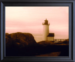 Misty Morning New England Lighthouse Landscape Wall Decor Black Framed Art Print Poster (19x23) Misty Morning New England Lighthouse Landscape Wall Decor Black Framed Art Print Poster (19x23)