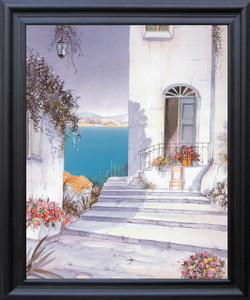 Mediterranean Views Seascape Picture Wall Decor Black Framed Art Print Poster (19x23) Mediterranean Views Seascape Picture Wall Decor Black Framed Art Print Poster (19x23)