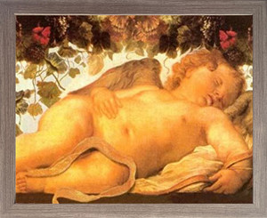 Poster Of Cherubini Little Angels Of Sistine Madonna Wall Decor Barnwood Framed Art Print Poster(19x23)