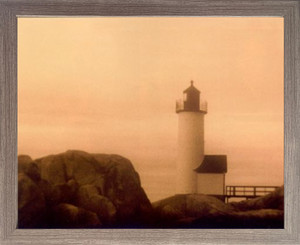 Misty Morning New England Lighthouse Landscape Wall Decor Barnwood Framed Art Print Poster (19x23) Misty Morning New England Lighthouse Landscape Wall Decor Barnwood Framed Art Print Poster (19x23)
