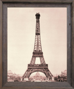 Vintage Paris Eiffel Tower Wall Decor Barnwood Framed Art Print Poster (19x23)