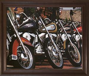 Harley Davidson Motorcycles In Row Wall Decor Black Framed Art