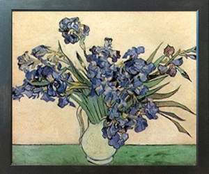 Vincent Van Gogh Iris Flower in vase Floral Espresso Framed Art Print Poster (18x24) Vincent Van Gogh Iris Flower in vase Floral Espresso Framed Art Print Poster (18x24)