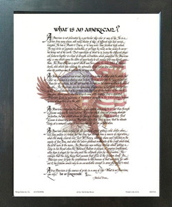 "What Is an American" Motivational & Inspirational Wall Decor Espresso Framed Art Print Poster (18x24)