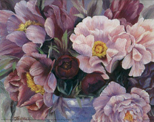 Pink Flowers in Vase Floral Wall Decor Art Print Poster (16x20)