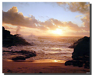 Coastal Sunrise on Ocean Beach Poster