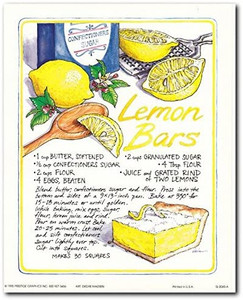 Homemade Lemon Bars Recipe Kitchen Wall Decor Art Print Poster (8x10) Homemade Lemon Bars Recipe Kitchen Wall Decor Art Print Poster (8x10)