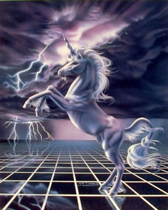 White Lightning Mythical Rearing Unicorn Horse Wall Picture Art Print (16x20) White Lightning Mythical Rearing Unicorn Horse Wall Picture Art Print (16x20)